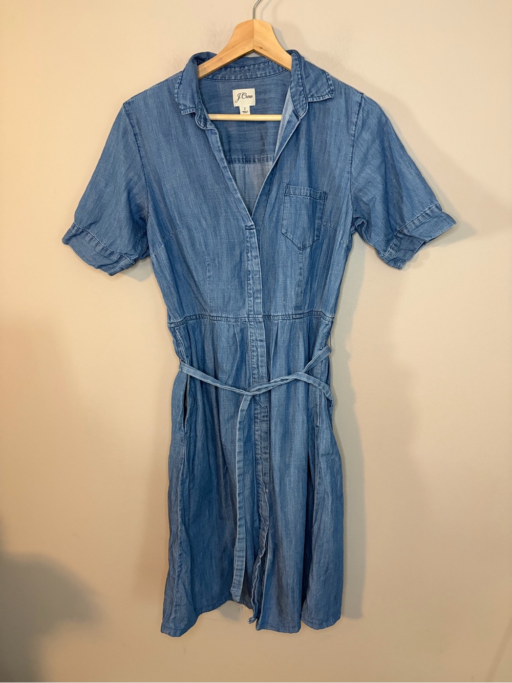 J. Crew Denim chambray Button-Front Shirt Dress in Blue 2